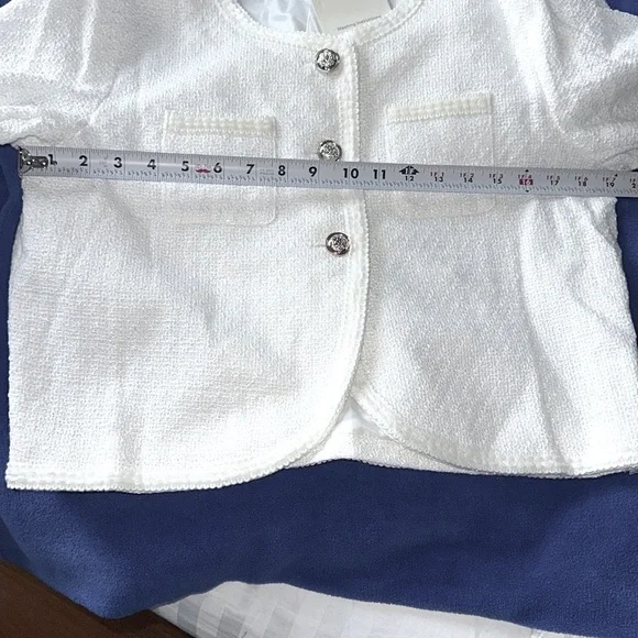 NEW Tweed like Lady Jacket w beautiful details summery light weight. Fits like M - Picture 5 of 9